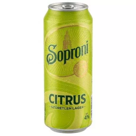 SOPRONI SÖR SZŰRETLEN LAGER CITRUS DOBOZOS 4% DRS 500ML