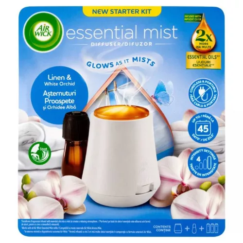 AIRWICK AROMA DIFFÚZOR KÉSZÜLÉK+UTÁNTÖLTŐ PAMUT FEHÉR ORCHIDEA 20ML 1CS