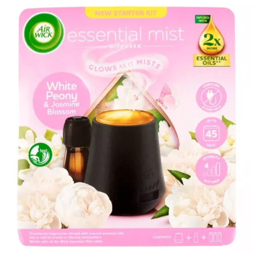 AIRWICK AROMA DIFFÚZOR KÉSZÜLÉK+UTÁNTÖLTŐ FEH.BAZSARÓZS.JÁZM.20ML 1CS