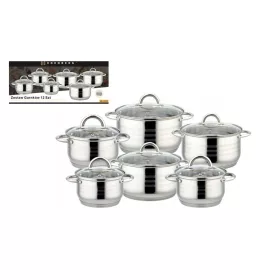   EDENBERG EDÉNYKÉSZLET INOX 12RÉSZES 6EDÉNY+6FEDŐ EB-3999 1CS