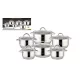 EDENBERG EDÉNYKÉSZLET INOX 12RÉSZES 6EDÉNY+6FEDŐ EB-3999 1CS