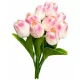 MŰVIRÁG TULIPÁN FEHÉR-RÓZSASZÍN 10SZÁL 1253-01 1CS
