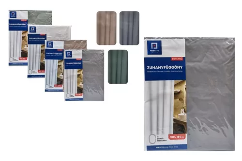 ZUHANYFÜGGÖNY EXTRA PVC EGYSZÍNŰ 180X180CM ENG-601 1DB