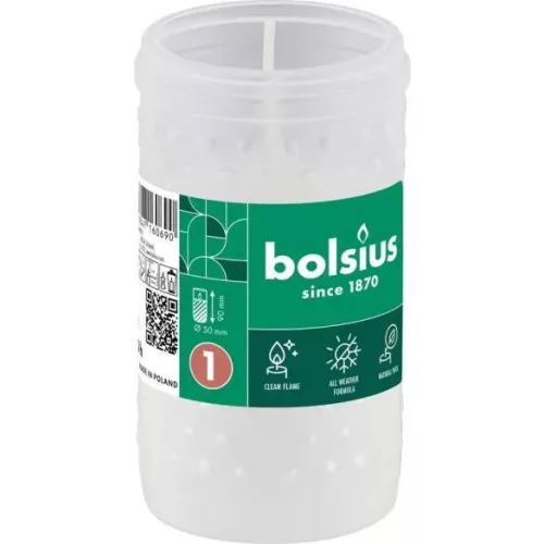BOLSIUS MÉCSES BETÉT FEHÉR RP1 1DB