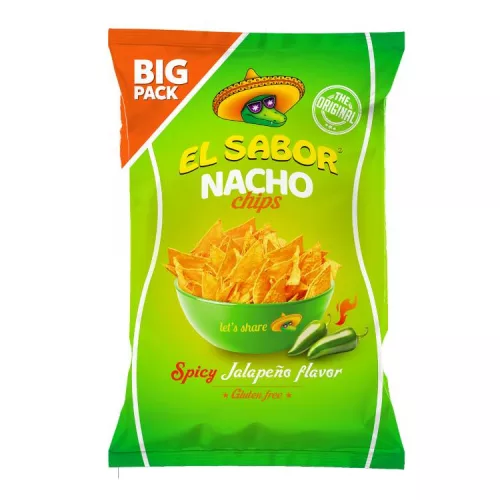 EL SABOR NACHO CHIPS JALAPENOS 180G