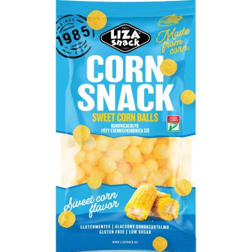 LIZA SNACK KUKORICAGOLYÓ FŐTT CSEMEGEKUKORICA 60G