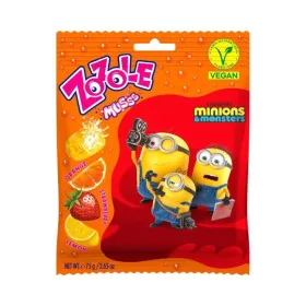   ZOZOLE KEMÉNYCUKORKA MINIONS PEZSGŐS TÖLTELÉKKEL GYÜMÖLCSÖS 75G