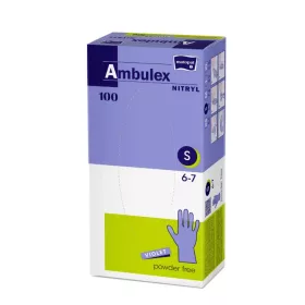   AMBULEX NITRIL KESZTYŰ LILA "S" PÚDERMENTES 100DB