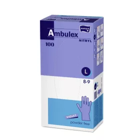   AMBULEX NITRIL KESZTYŰ LILA "L" PÚDERMENTES 100DB