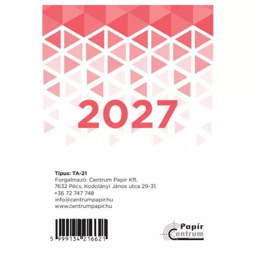 NAPTÁR ASZTALI 21TA 2027 1DB