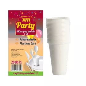 TUTI PARTY POHÁR ELDOBHATÓ FEHÉR 2DL 20DB