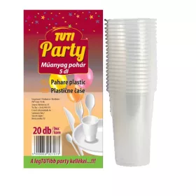 TUTI PARTY POHÁR ELDOBHATÓ FEHÉR 5DL 20DB