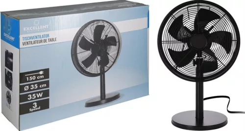 VENTILÁTOR ASZTALI FEKETE 35CM EL9000110 1DB