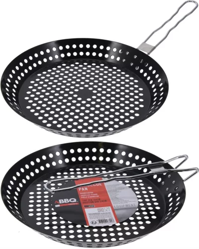 SERPENYŐ BBQ GRILL FÉM FOGANYTÚVAL LYUKACSOS 24CM C83500540 1DB