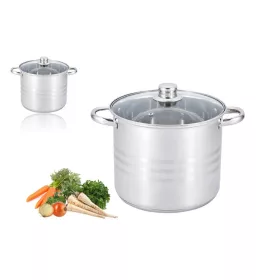 EDENBERG FAZÉK INOX ÜVEG FEDŐVEL 6,8L 22CM EB-543N 1DB
