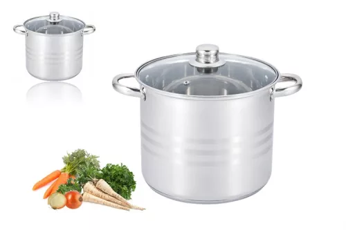 EDENBERG FAZÉK INOX ÜVEG FEDŐVEL 6,8L 22CM EB-543N 1DB