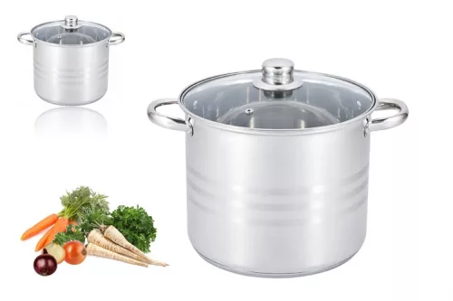EDENBERG FAZÉK INOX ÜVEG FEDŐVEL 8,6L 24CM EB-544N 1DB