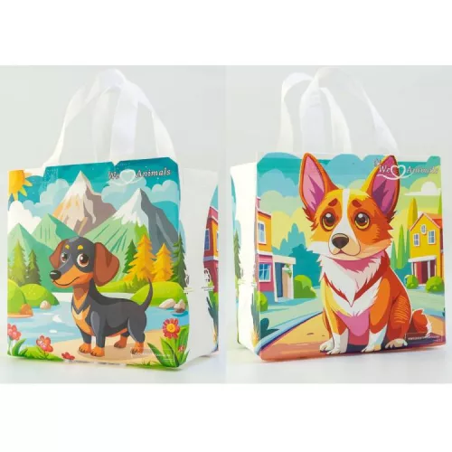 ÖKOTÁSKA OPP 30X30CM KISKUTYÁS HOSSZÚ FÜLLEL 1DB