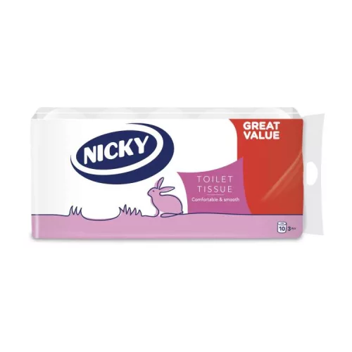 NICKY GREAT VALUE WC PAPÍR 3RÉTEGŰ 10TEK