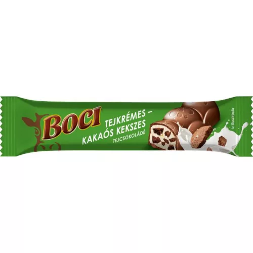 BOCI TEJCSOKOLÁDÉ TEJKRÉMES KAKAÓS KEKSZES TÖLTELÉKKEL 32G