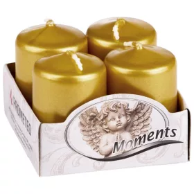 (KAR) ADVENTI GYERTYA 60MM METÁL ARANY 4DB