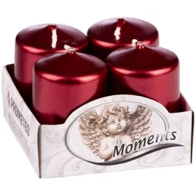 (KAR) ADVENTI GYERTYA 60MM METÁL BORDÓ 4DB