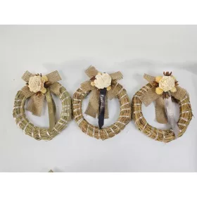 KOSZORÚ SZALMA SZÁRAZ VIRÁGGAL 20CM 1DB
