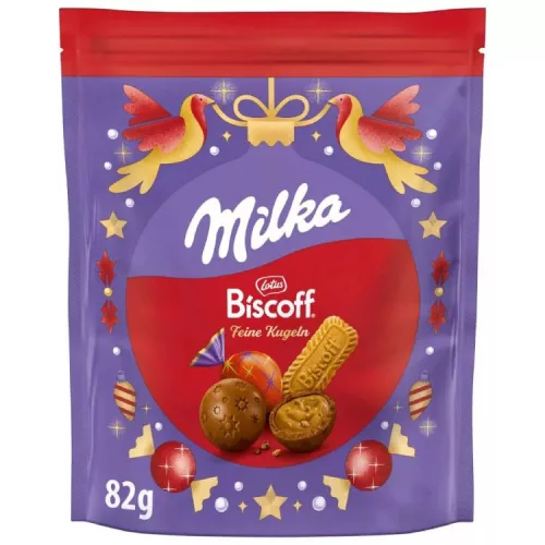 (KAR) MILKA GOLYÓK BISCOFF TÖLTELÉKKEL 82G
