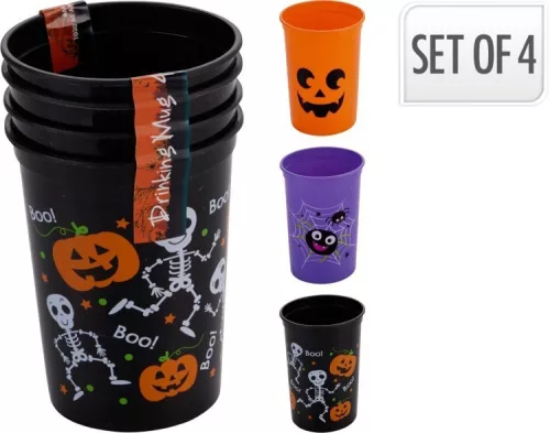 (HALLOWEEN) POHÁR MŰANYAG 4 DARABOS 495900460 (24/#)