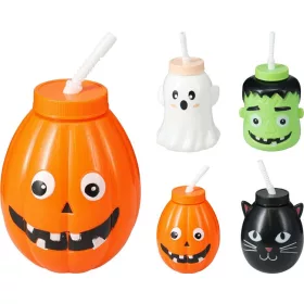   (HALLOWEEN) IVÓPALACK MŰANYAG + SZÍVÓSZÁL 330ML 348901720 (24/#)