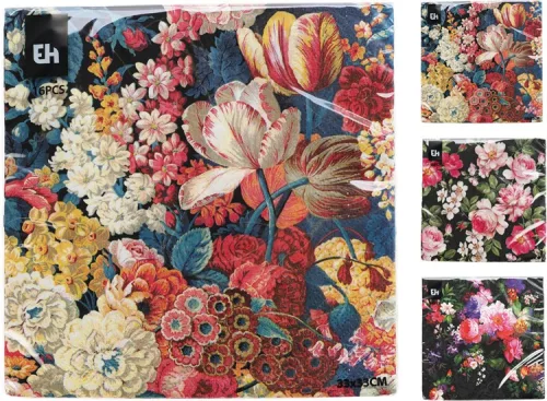 SZALVÉTA 33*33CM VIRÁGOS 16 DARABOS 602000660 (40/#)