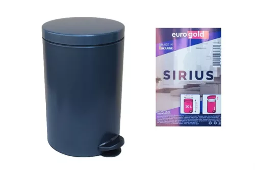 PEDÁLOS SZEMETES KEREK FÉM FEKETE 20 LITERES