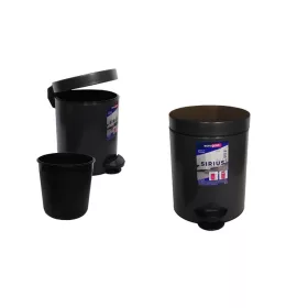 PEDÁLOS SZEMETES KEREK FÉM FEKETE 5 LITERES 801205