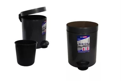 PEDÁLOS SZEMETES KEREK FÉM FEKETE 5 LITERES 801205