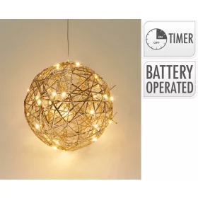 (KARÁCSONY) GÖMB DEKORÁCIÓ FÉM 20CM LED ARANY AMZ200580